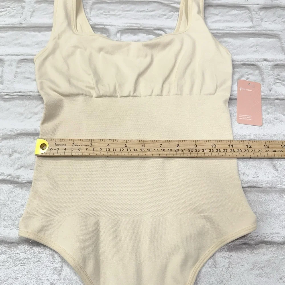 FeelinGirl Womens Bodysuit Control Sculpting Foundation Thong Shapewear Beige XS